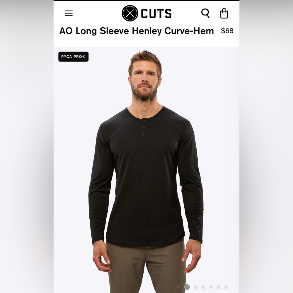 NWOT Men’s Cuts brand black long sleeve shirt